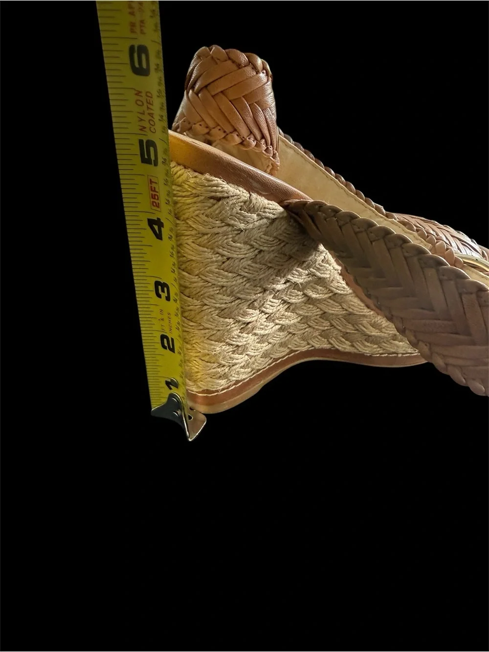 Women Stuart Weitzman Brown Woven Leather Espadrille Wedge Ankle Strap Sandals - Picture 8 of 9